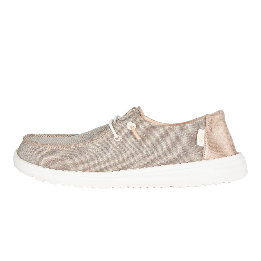 Wendy Metallic Sparkle Wide – Rose Gold