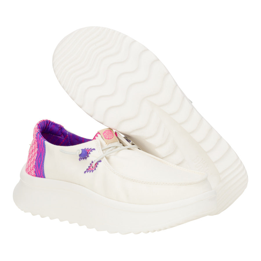 Wendy Peak Chambray Woven – White/Pink - Image 2