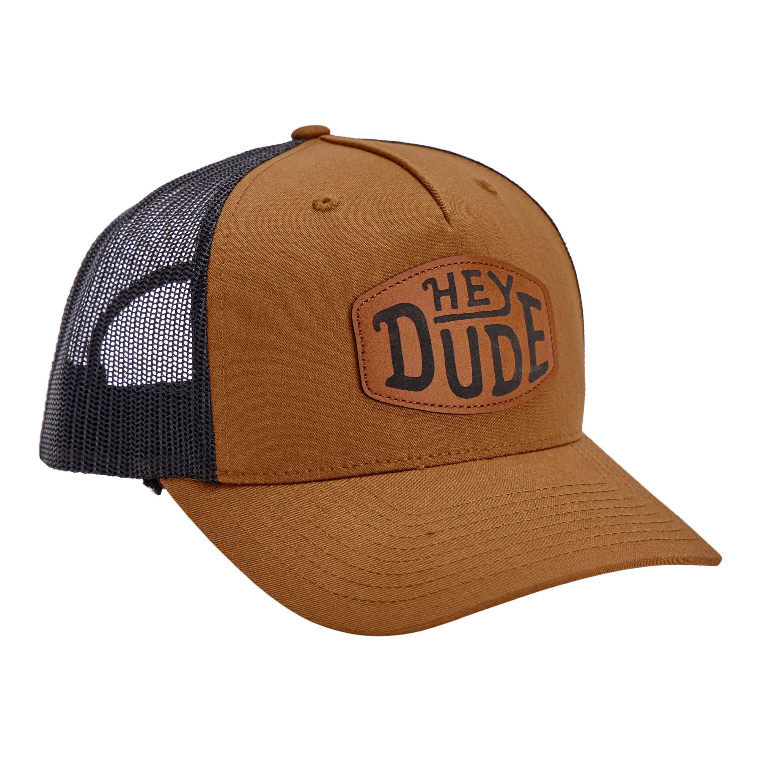Leather Buckle Patch Trucker – Coyote Brown - Image 2